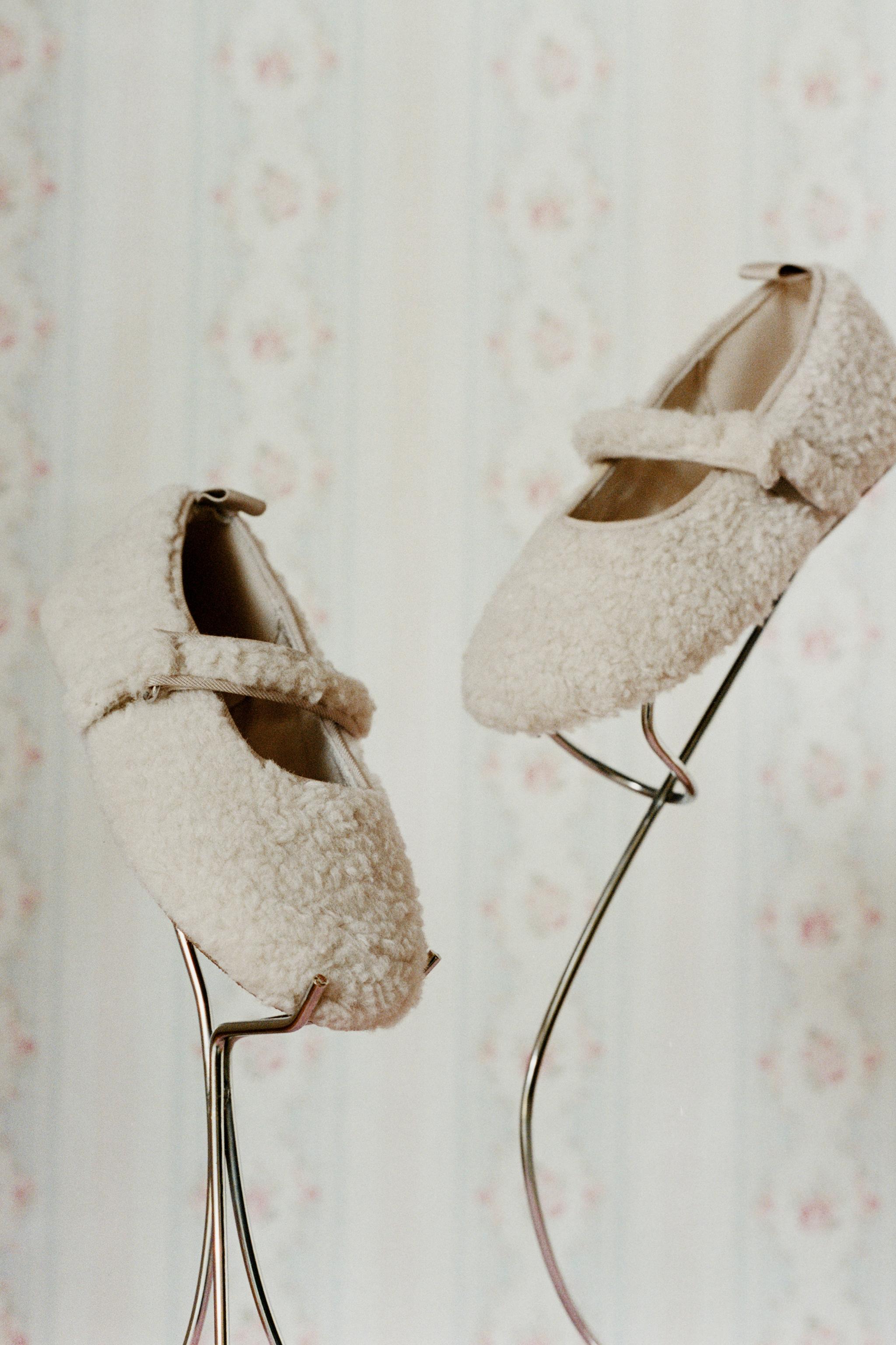 FAUX SHEARLING BALLET FLATS